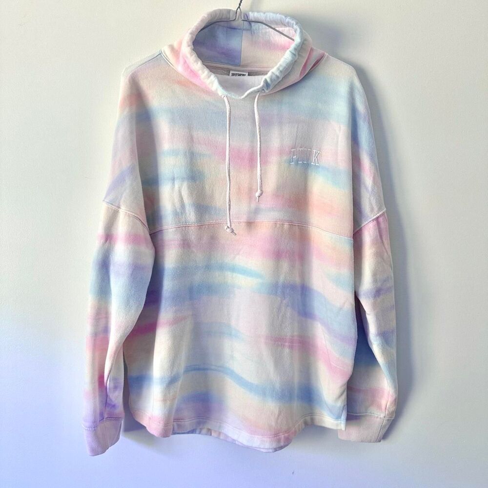 Victoria's Secret Women's pastel tie-dye pullover cowl neck hoodie